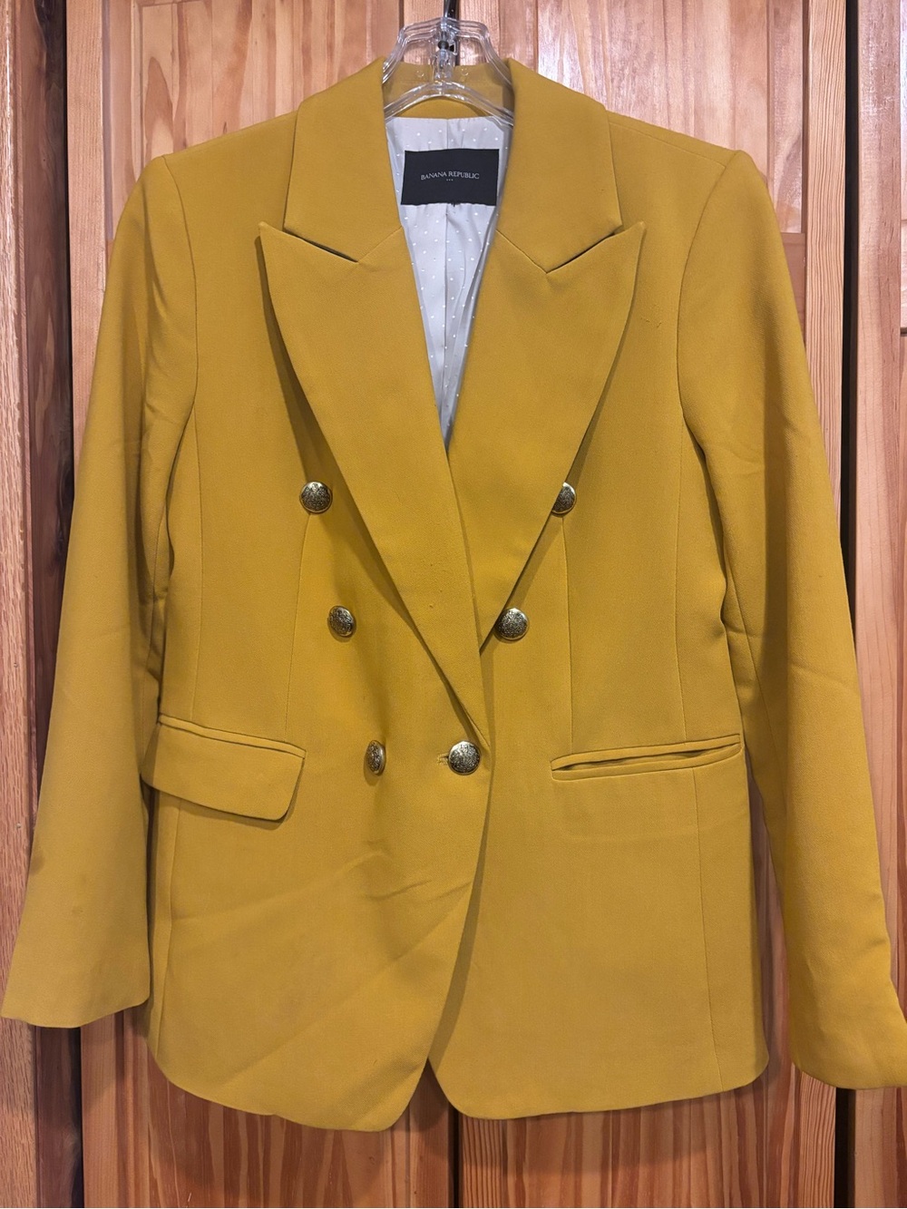 Banana Republic Factory Mustard Yellow Double-Breasted Blazer